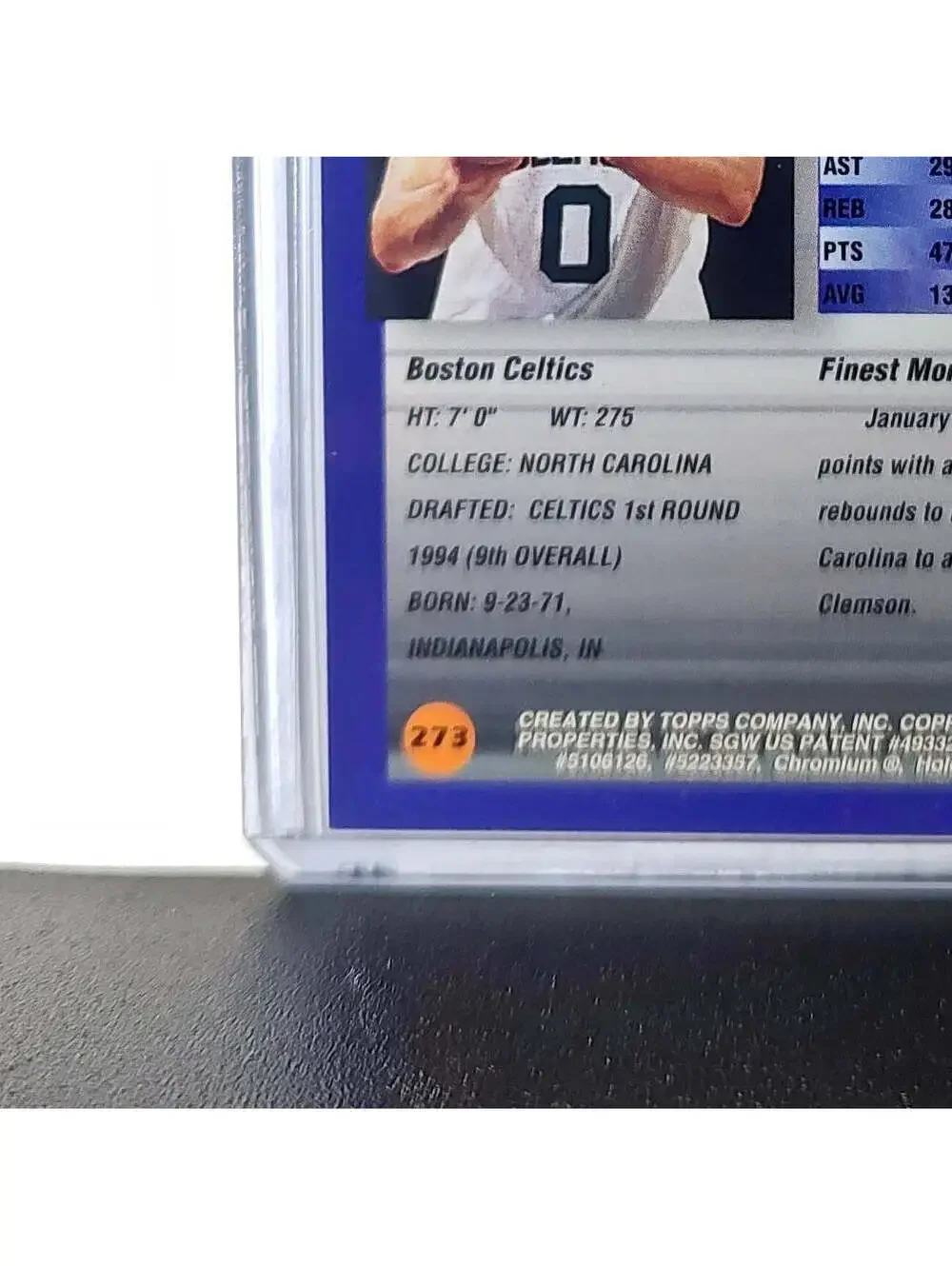 Eric Montross Rookie 1994-95 Topps Finest #273 Card